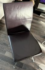 Zes lederen eetkamerstoelen, Huis en Inrichting, Stoelen, Ophalen, Gebruikt, Overige kleuren, Leer