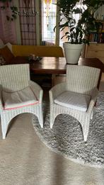 Rieten stoelen, Huis en Inrichting, Stoelen, Gebruikt, Twee, Wit, Riet of Rotan