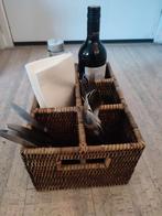 Rieten brocante wijnrek / bestekrek, 6 vaks, 20 x 30 x 14,5, Ophalen of Verzenden, Zo goed als nieuw, Rechthoekig, Riet