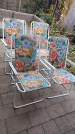 Vintage unimeta kampeer tuinstoelen met bloemen motief, Ophalen, Zo goed als nieuw, Campingstoel
