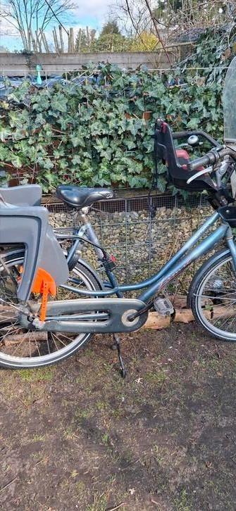 Moederfiets met twee zitjes., Fietsen en Brommers, Fietsen | Dames | Moederfietsen, Gebruikt, Overige merken, 56 cm of meer, Versnellingen