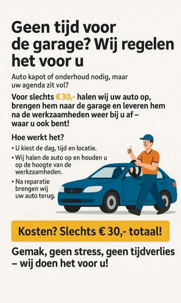 Geen tijd voor auto garage? ️, Auto diversen, Onderhoudsmiddelen, Ophalen of Verzenden