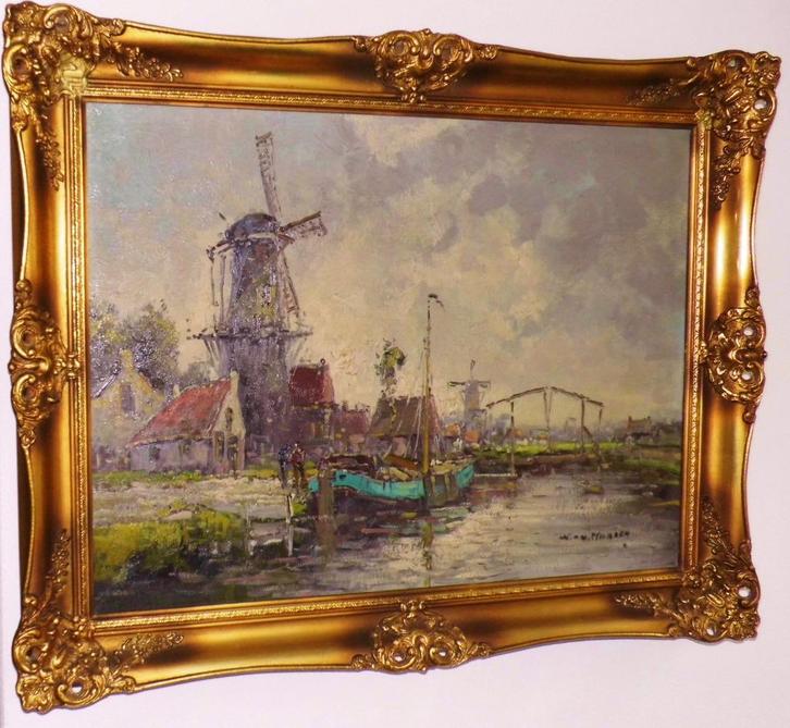 Wim van Norden olieverf op doek., Antiek en Kunst, Kunst | Schilderijen | Klassiek, Ophalen