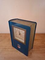 Antieke klok/spaarpot in de vorm van een boek., Ophalen of Verzenden
