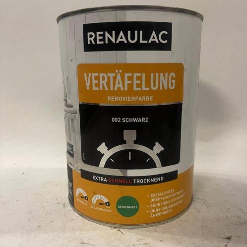 Renaulac Renovatieverf Lak Zwart Halfmat Hout, Kunstof 2.5L, Doe-het-zelf en Verbouw, Verf, Beits en Lak, Nieuw, Lak, Minder dan 5 liter