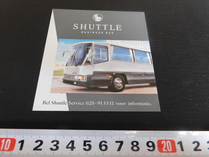 sticker SHUTTLE business bus  020-911111 *, Verzamelen, Stickers, Zo goed als nieuw, Ophalen