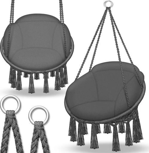 Tillvex Hangstoel Antraciet met Groot Kussen NIEUW IN DOOS !, Tuin en Terras, Tuinstoelen, Nieuw, Metaal, Ophalen of Verzenden
