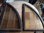Twee prachtige antieke glas-in-lood ramen– uniek en sfeervol, Antiek en Kunst, Ophalen of Verzenden