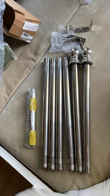 Nieuwe gordijnroede zilver chroom 76 tm 221 cm roede gordijn beschikbaar voor biedingen