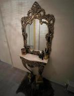 Console tafel met spiegel goud/zwart., Ophalen, Rechthoekig, Minder dan 100 cm