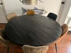 Mangohout eettafel rond., Huis en Inrichting, Tafels | Eettafels, Ophalen, Rond, Zo goed als nieuw, Vijf personen of meer