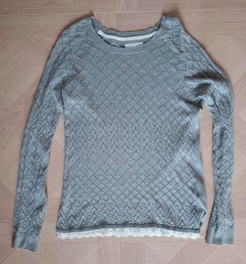 Grijze trui met kant - H&M Maat 38/40 beschikbaar voor biedingen