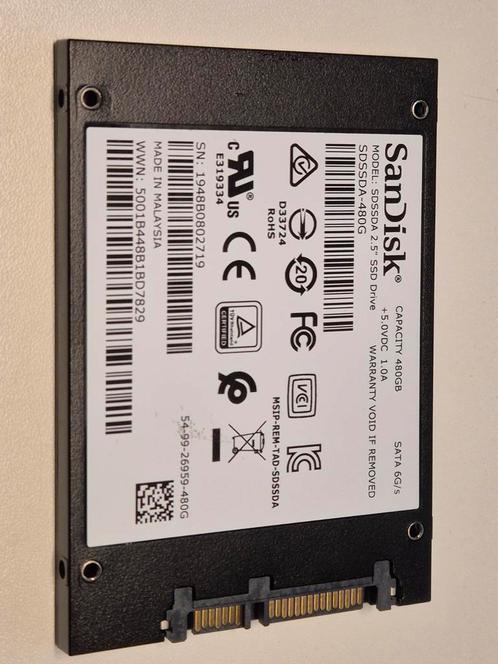 Sandisk SSD Plus 480GB SSD 2,5" Sata, Computers en Software, Harde schijven, Gebruikt, Laptop, Intern, SSD, SATA, Verzenden