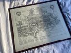 Kaart Utrecht, 17e eeuw, kopergravure Joan Blaeu met mahonie, Ophalen