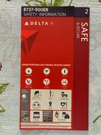 Delta B737-900ER safety card, Verzamelen, Ophalen of Verzenden, Nieuw, Kaart, Foto of Prent