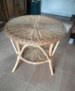 Vintage Rotan Bijzettafel / Salontafel - Ø63cm, Ophalen, Gebruikt, Rond, 45 tot 60 cm