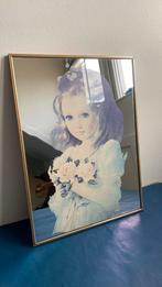 Vintage Victoriaanse spiegel meisje met bloemen, Antiek en Kunst, Ophalen of Verzenden