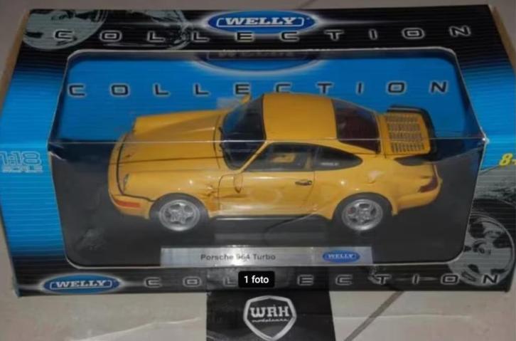 SALE !! 1:18 PORSCHE 911 964 TURBO yellow Welly in box WRH, Hobby en Vrije tijd, Modelauto's | 1:18, Zo goed als nieuw, Auto, Welly