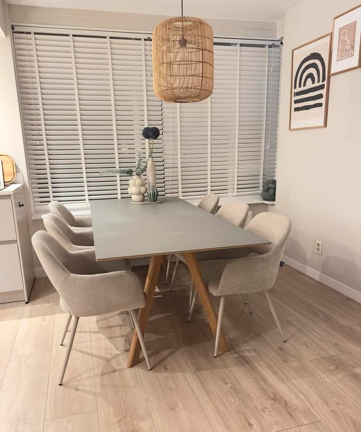 Hay CPH30 Eettafel - Eiken/Grijs Linoleum - 200x90cm, Huis en Inrichting, Tafels | Eettafels, Gebruikt, 50 tot 100 cm, 200 cm of meer