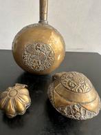 Oud koper Aziatische Betelnoot set + lepel 1 koop, Antiek en Kunst, Ophalen of Verzenden