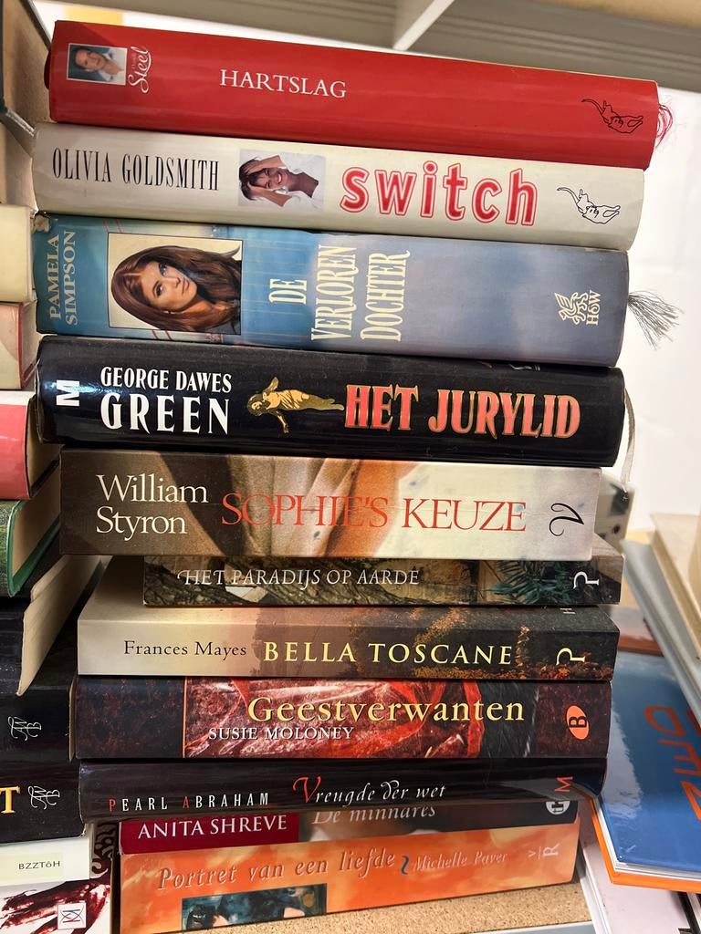 Boekenstapel met diverse auteurs en titels, Boeken, Ophalen of Verzenden, Gelezen, Nederland