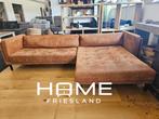 Hoekbank - Cognac - Microvezel, 125 cm of meer, 125 cm of meer, Zo goed als nieuw, Info@homefriesland.nl