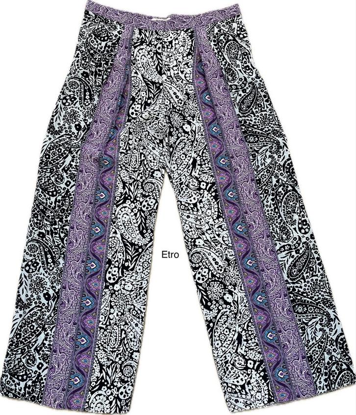Etro Zijden Pantalon - Kleurrijk, Maat 44, Kleding | Dames, Broeken en Pantalons, Zo goed als nieuw, Maat 42/44 (L), Overige kleuren