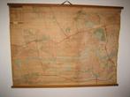 Oude Linnen Schoolkaart van Rotterdam., Antiek en Kunst, Ophalen of Verzenden, Aardrijkskunde