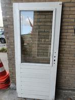 buitendeur hardhout Merbau met thermopane ruit, Doe-het-zelf en Verbouw, Deuren en Horren, Ophalen, Gebruikt, 80 tot 100 cm, Glas