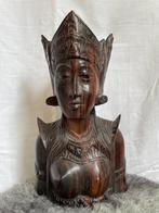 Balinees houten borstbeeld – traditionele hoofdtooi, Antiek en Kunst, Ophalen of Verzenden