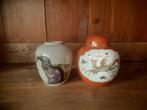 Mooie decoratieve potten/vazen met Oosterse motieven., Ophalen, Overige kleuren, Minder dan 50 cm, Glas