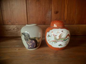 Mooie decoratieve potten/vazen met Oosterse motieven. beschikbaar voor biedingen