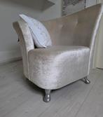 Velvet Fauteuil met Strass - Apart Model, Huis en Inrichting, Fauteuils, Ophalen, 75 tot 100 cm, Zo goed als nieuw, Stof