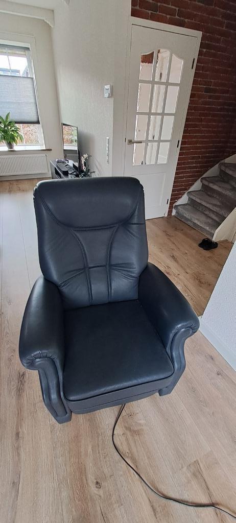 Himolla Polstermöbel  electrisch relaxfautiel, Huis en Inrichting, Stoelen, Gebruikt, Eén, Leer, Blauw, Ophalen