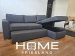 Slaapbank- Antraciet - met opslag en verplaatsbare hoek, 125 cm of meer, 125 cm of meer, Ophalen of Verzenden, Zo goed als nieuw