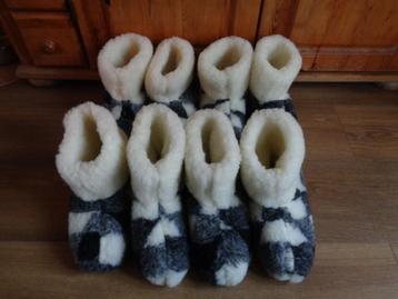 Sloffen Pantoffels 100% Schapen Wol 4 Paar Maat 38 40 Nieuw beschikbaar voor biedingen