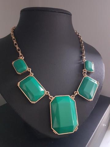 Vintage Collier - Goud & Groen , Jaren '50-'60. beschikbaar voor biedingen