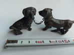 Antiek metalen speelgoed hondjes, Overige materialen, 4 tot 7 cm, Gebruikt, Overige kleuren