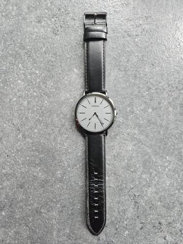 Oozoo Vintage herenhorloge zwart leren bandje  beschikbaar voor biedingen