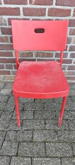 Kunstof rode stoelen, Ophalen, Kunststof, Gebruikt, Vier