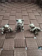 tinnen poezenbeeldjes, 3 stuks, Ophalen, Zo goed als nieuw, Dier