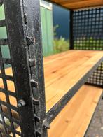 Stoere matalen openkast boekenkast met vitrine, Ophalen, Gebruikt, 50 tot 100 cm, 150 tot 200 cm