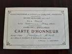Carte D'Honneur,Jardoul Albert  Ecole Moyenne de L'Etat1922, Verzamelen, Ansichtkaarten | België, Gelopen, Ophalen of Verzenden
