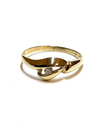 14k gouden ring met een diamant beschikbaar voor biedingen