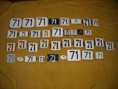 oud emaille huisnummer 71 ook 72 73 74 75 76 77 78 79 80 81, Antiek en Kunst, Antiek | Emaille, Ophalen of Verzenden