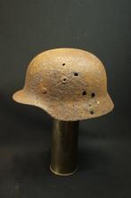 WO2 Duitse helm bodemvondst, Verzamelen, Ophalen of Verzenden, Duitsland, Helm of Baret