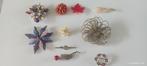 Partij vintage broches ( kers is verkocht) jaren 40/70, Ophalen of Verzenden