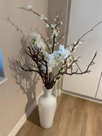 Prachtige vaas met kunsttakken bloemen, Ophalen, Zo goed als nieuw