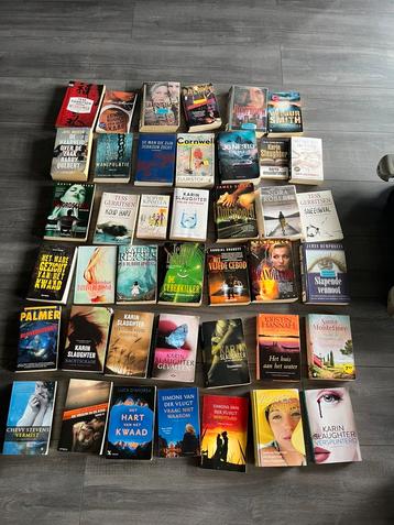 Diverse boeken, vooral thrillers beschikbaar voor biedingen