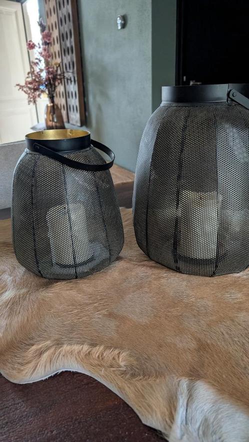 Windlicht zwart groot & klein, Huis en Inrichting, Woonaccessoires | Overige, Gebruikt, Ophalen